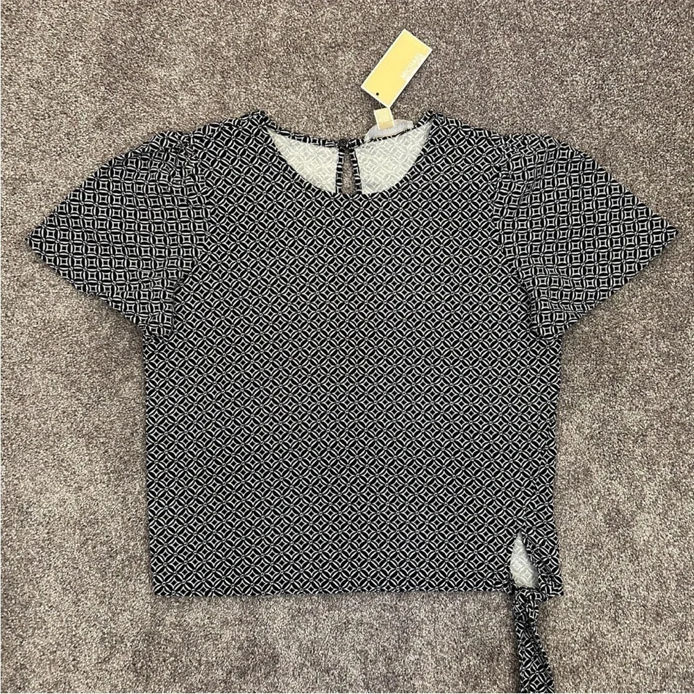 Michael Kors Women's Short Sleeves Crew Neck Linen Blend Top Size S - NWT $88